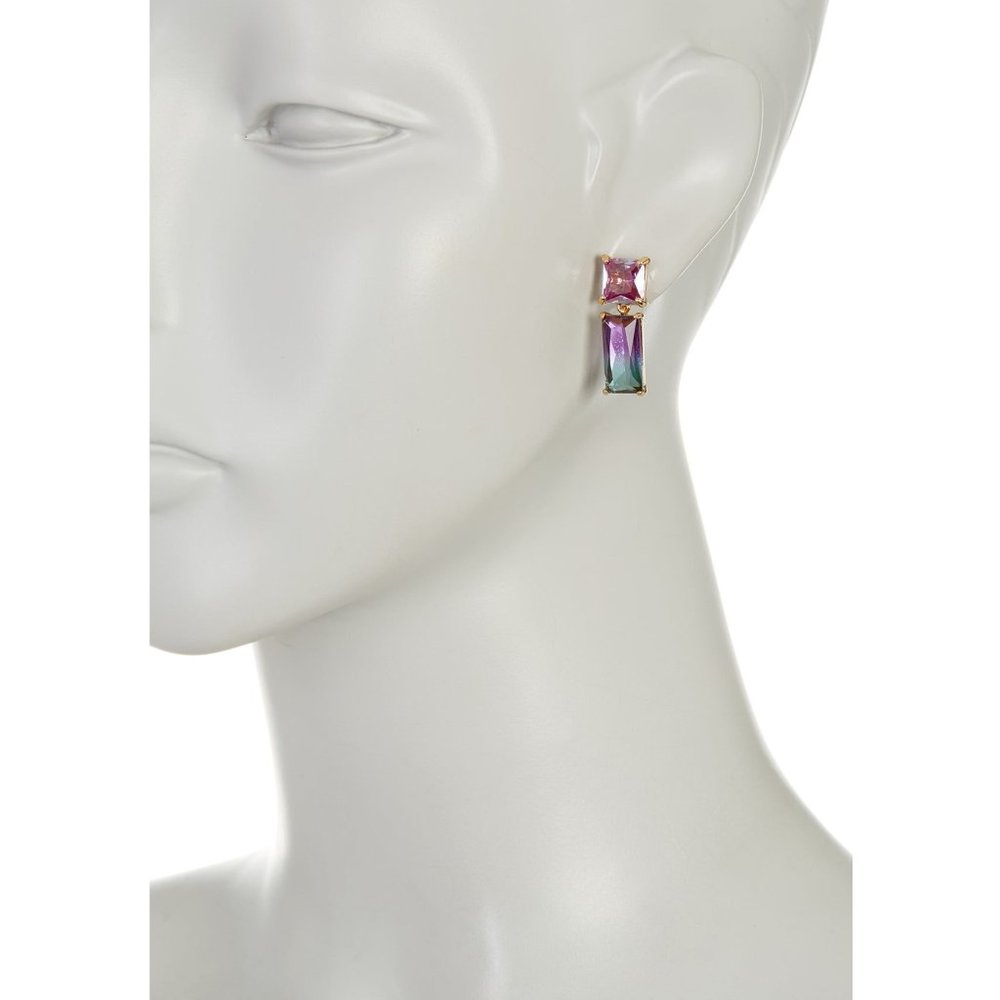 NEW Kate Spade Baguette CZ Blue Drop Earrings - Picture 4 of 6